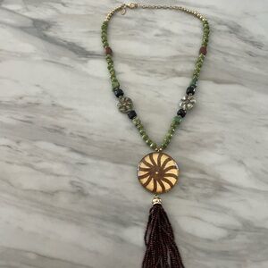 Beaded tassel necklace